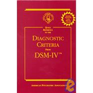 Quick Reference to the Diagnostic Criteria from DSM-IV,9780890420638 Quick Reference to the Diagnostic Criteria from DSM-IV,9780890420638