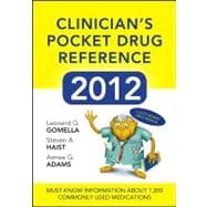 Clinician's Pocket Drug Reference 2012,9780071781626 Clinician's Pocket Drug Reference 2012,9780071781626
