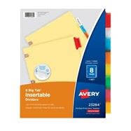 Big Tab Recycled Insertable Dividers, 8-Tab,Multicolor,Buff Paper, 8 1/2 Big Tab Recycled Insertable Dividers, 8-Tab,Multicolor,Buff Paper, 8 1/2