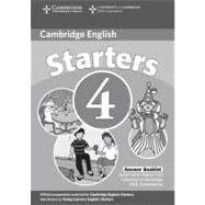 Cambridge Young Learners English Tests Starters 4 Answer Booklet : Examination Papers from the University of Cambridge ESOL Examinations,9780521693981 Cambridge Young Learners English Tests Starters 4 Answer Booklet : Examination Papers from the University of Cambridge ESOL Examinations,9780521693981