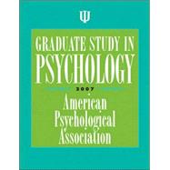Graduate Study in Psychology 2007,9781591474234 Graduate Study in Psychology 2007,9781591474234