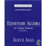 Elementary Algebra for College Students : Student Solutions Manual,9780133675900 Elementary Algebra for College Students : Student Solutions Manual,9780133675900