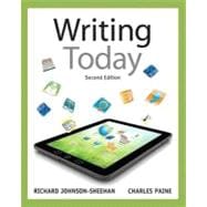 Writing Today with NEW MyCompLab with eText -- Access Card Package,9780321846099 Writing Today with NEW MyCompLab with eText -- Access Card Package,9780321846099