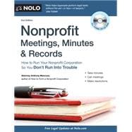 Nonprofit Meetings, Minutes and Records : How to Run Your No..., 9781413316285