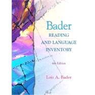 Bader Reading and Language Inventory and Readers Passages Package,9780130656391 Bader Reading and Language Inventory and Readers Passages Package,9780130656391