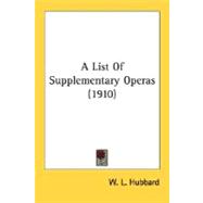 A List Of Supplementary Operas