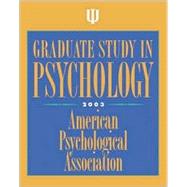 Graduate Study in Psychology, 2003,9781557989727 Graduate Study in Psychology, 2003,9781557989727