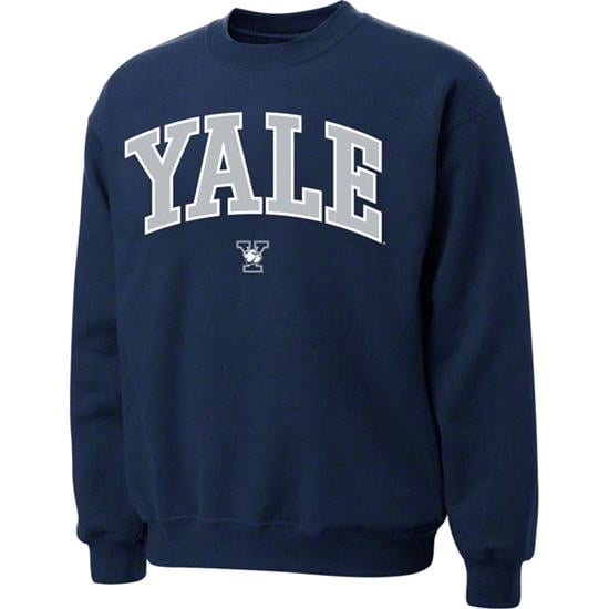 Yale Bulldogs Navy Twill Arch Crewneck Sweatshirt | Men's Sweatshirts